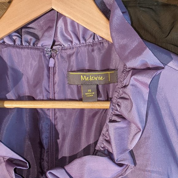 Melonie Purple Cocktail Evening Dress_Size 14 - Picture 3 of 11